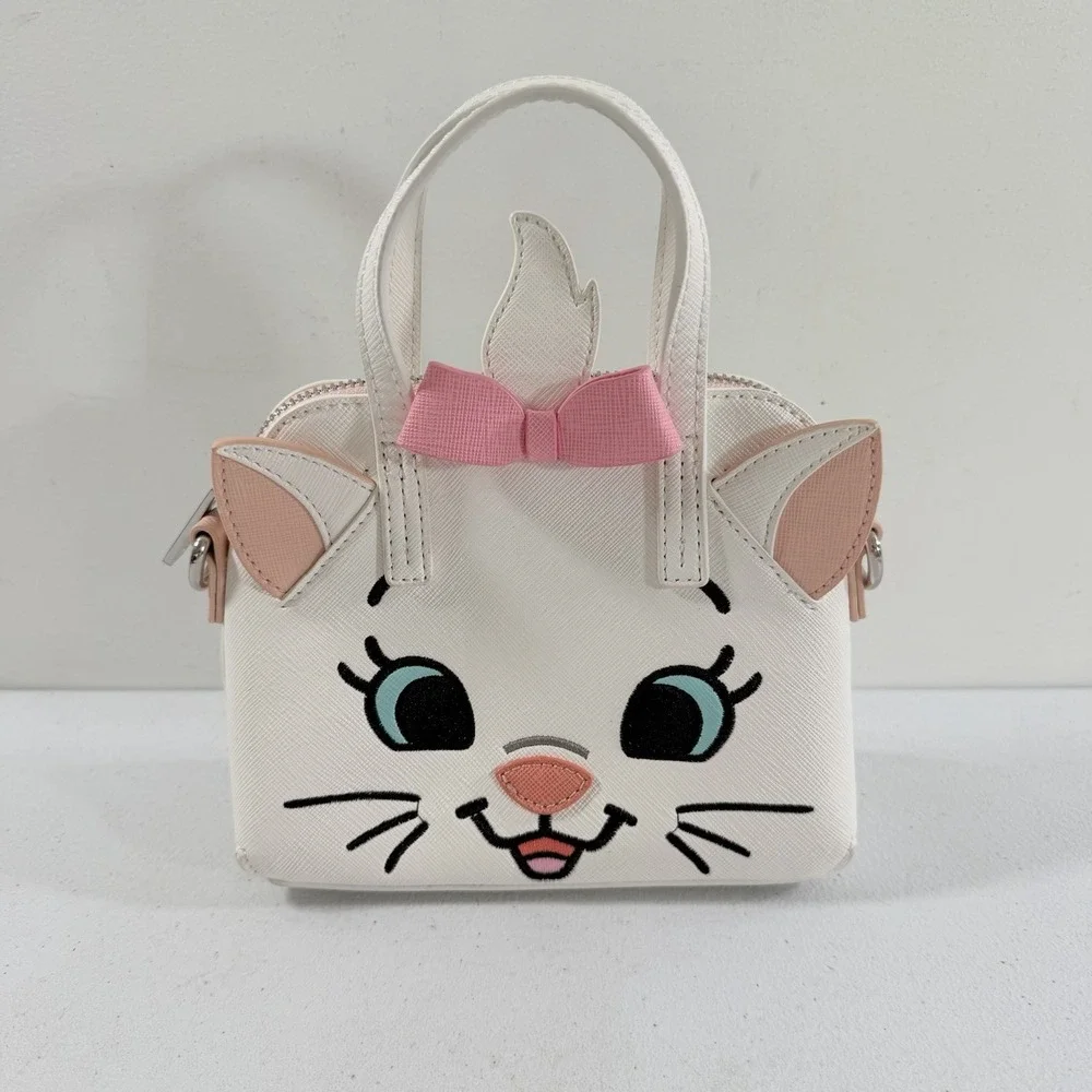 Loungefly Aristocats Marie Micro Satchel Dome Bag Purse White Face Zip Top
